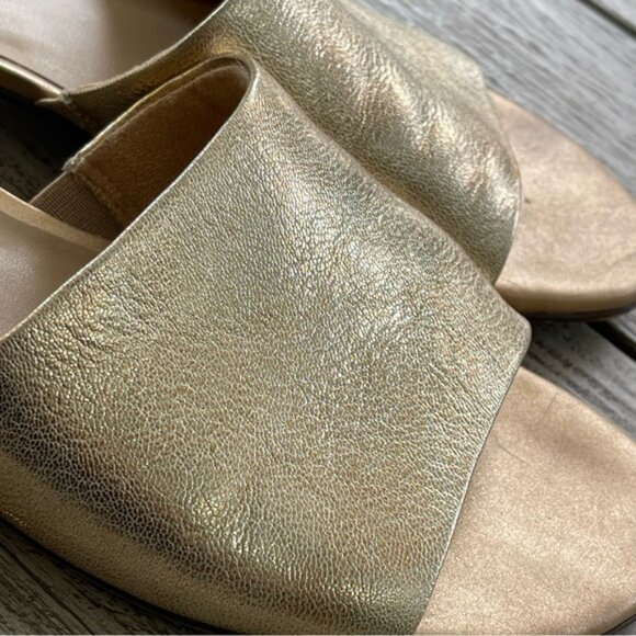 Naturalizer Mason Gold Leather Womens Slide Sandals Size 11 - Picture 7 of 7